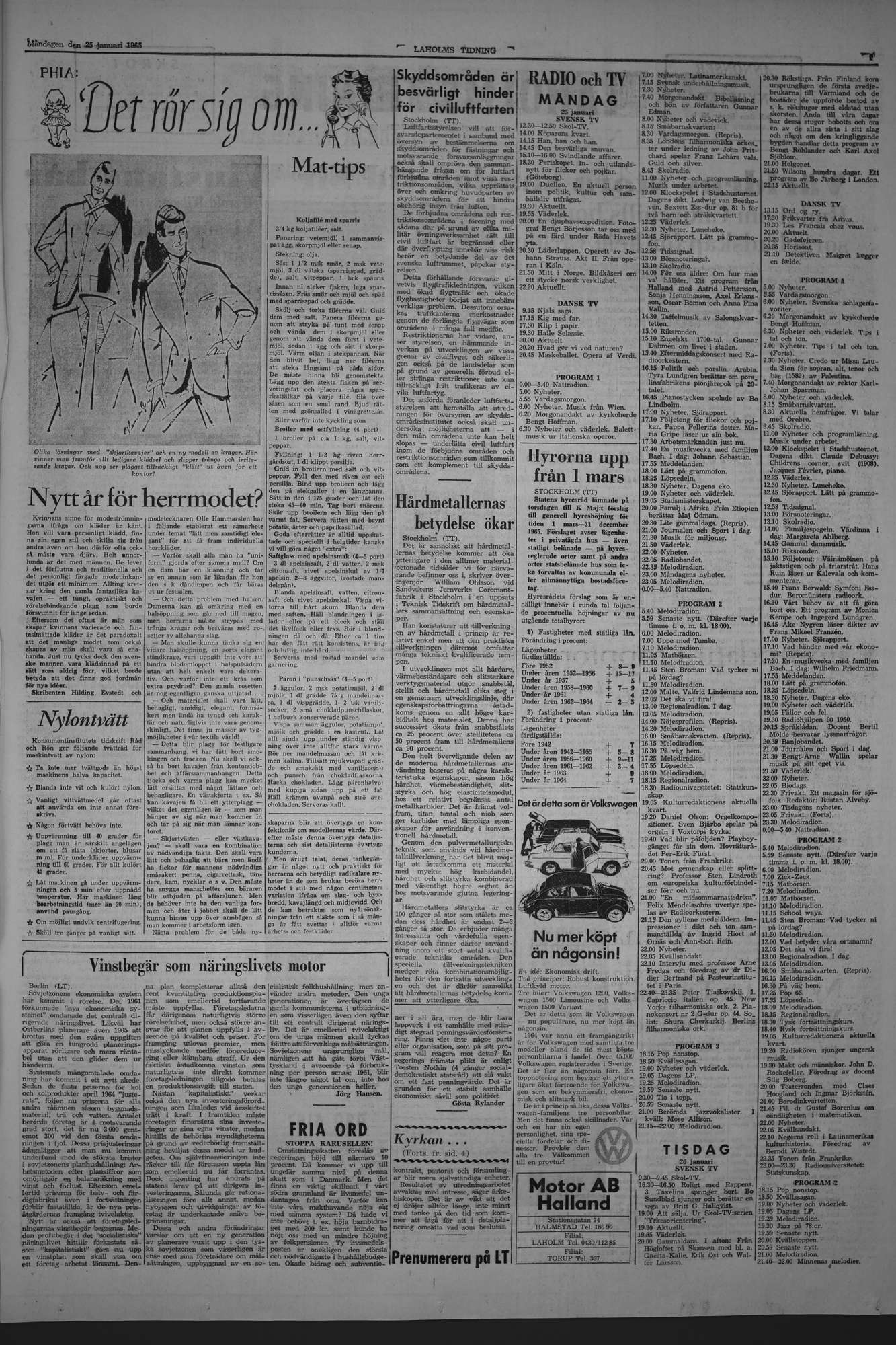 Laholms Tidning Måndag 25 januari 1965, sida 7