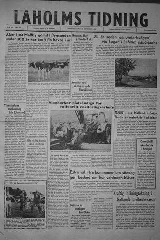 Förstasidan, Torsdag 14 september 1961