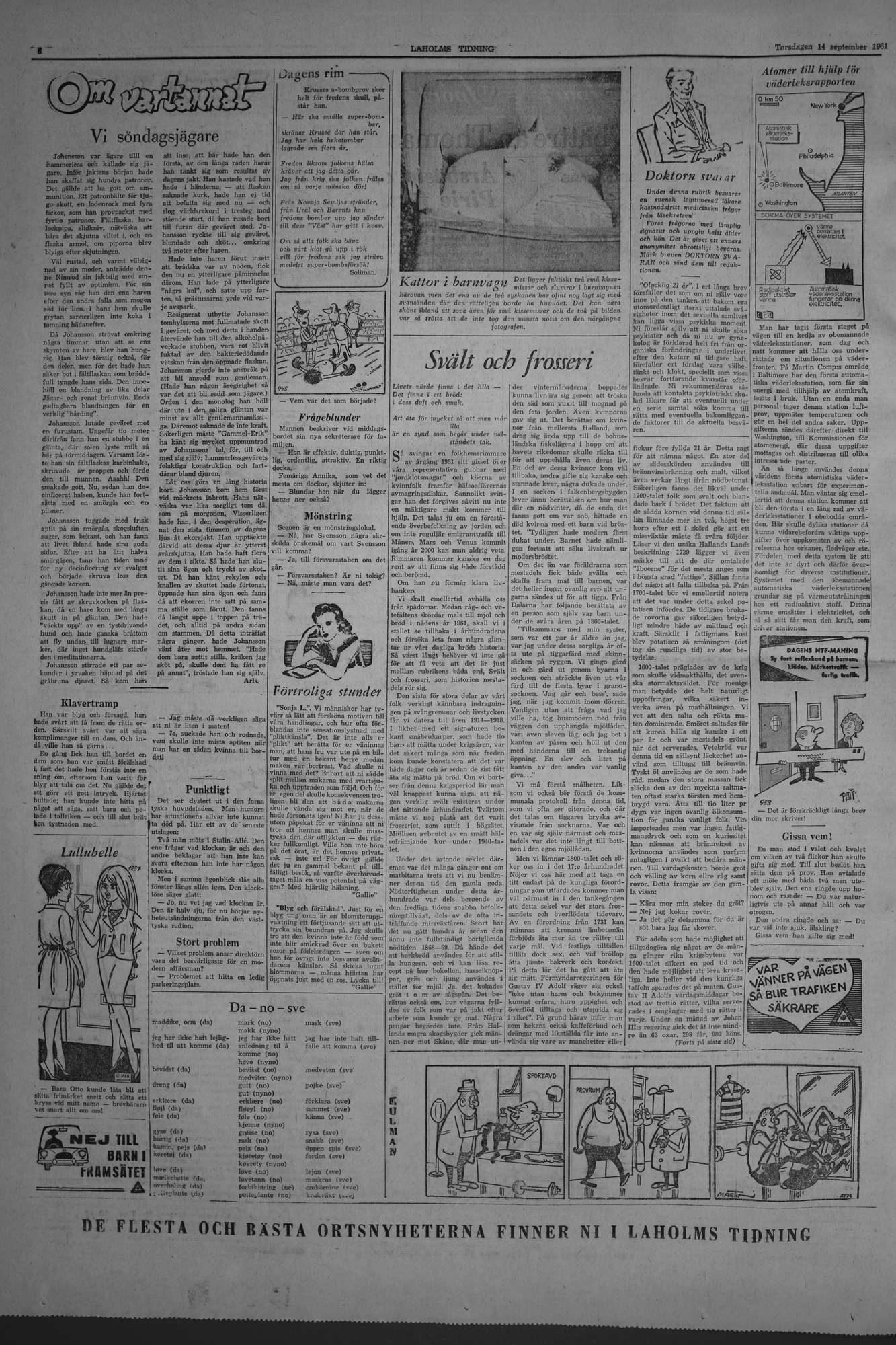 Laholms Tidning Torsdag 14 september 1961, sida 6