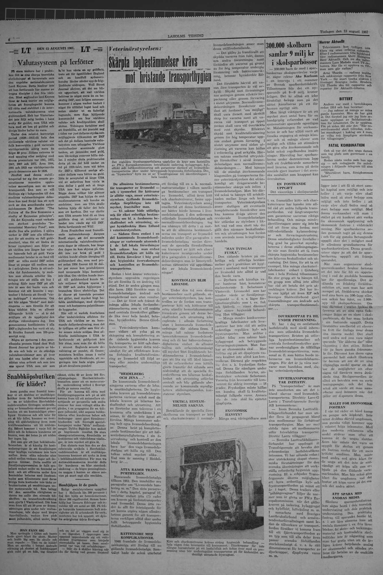Laholms Tidning Tisdag 15 augusti 1961, sida 4
