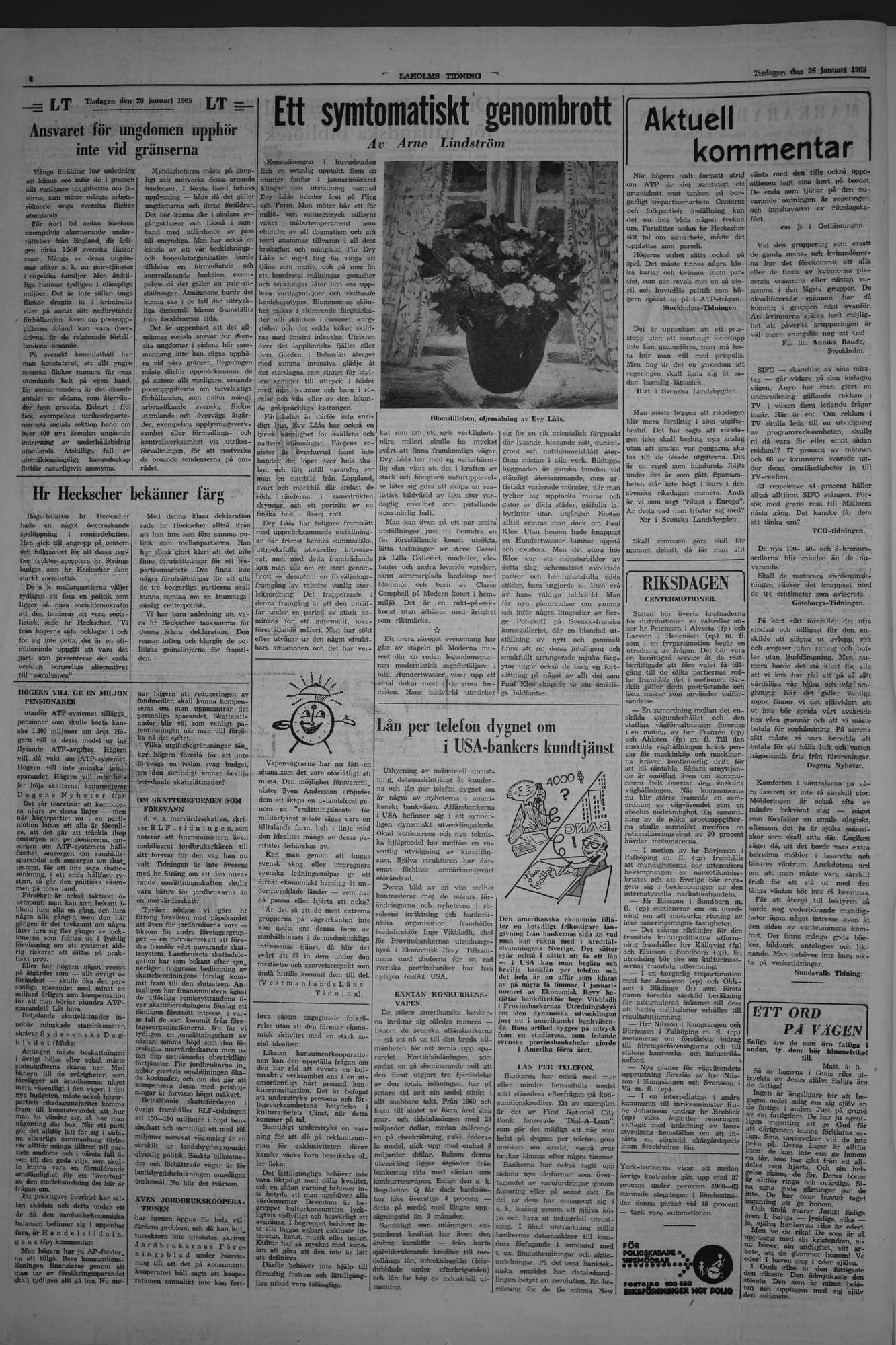 Laholms Tidning Tisdag 26 januari 1965, sida 4