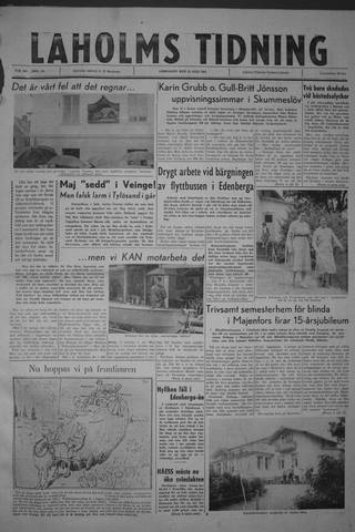 Förstasidan, Lördag 15 juli 1961