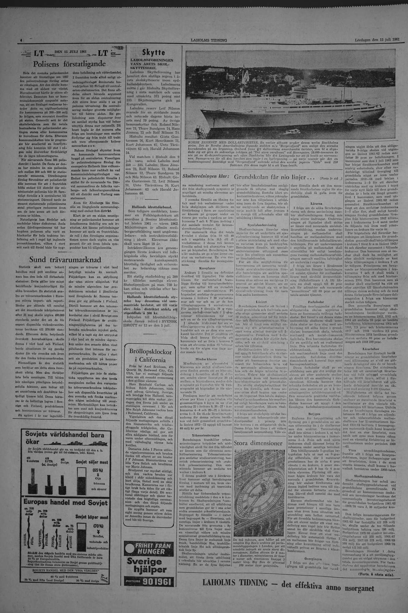 Laholms Tidning Lördag 15 juli 1961, sida 4