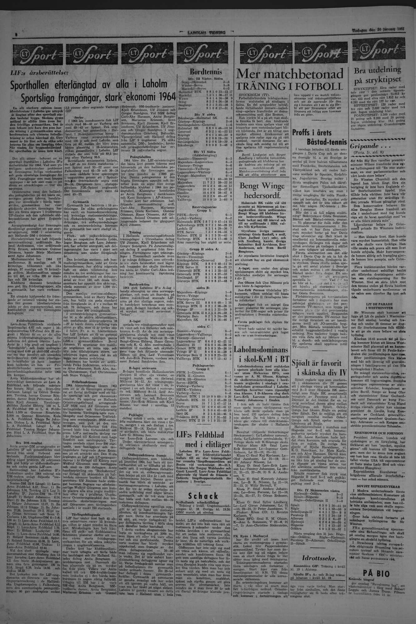 Laholms Tidning Tisdag 26 januari 1965, sida 6