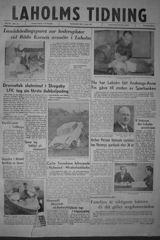 Förstasidan, Måndag 15 maj 1961