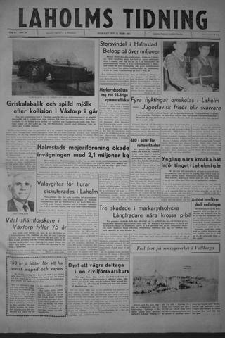 Förstasidan, Onsdag 15 mars 1961