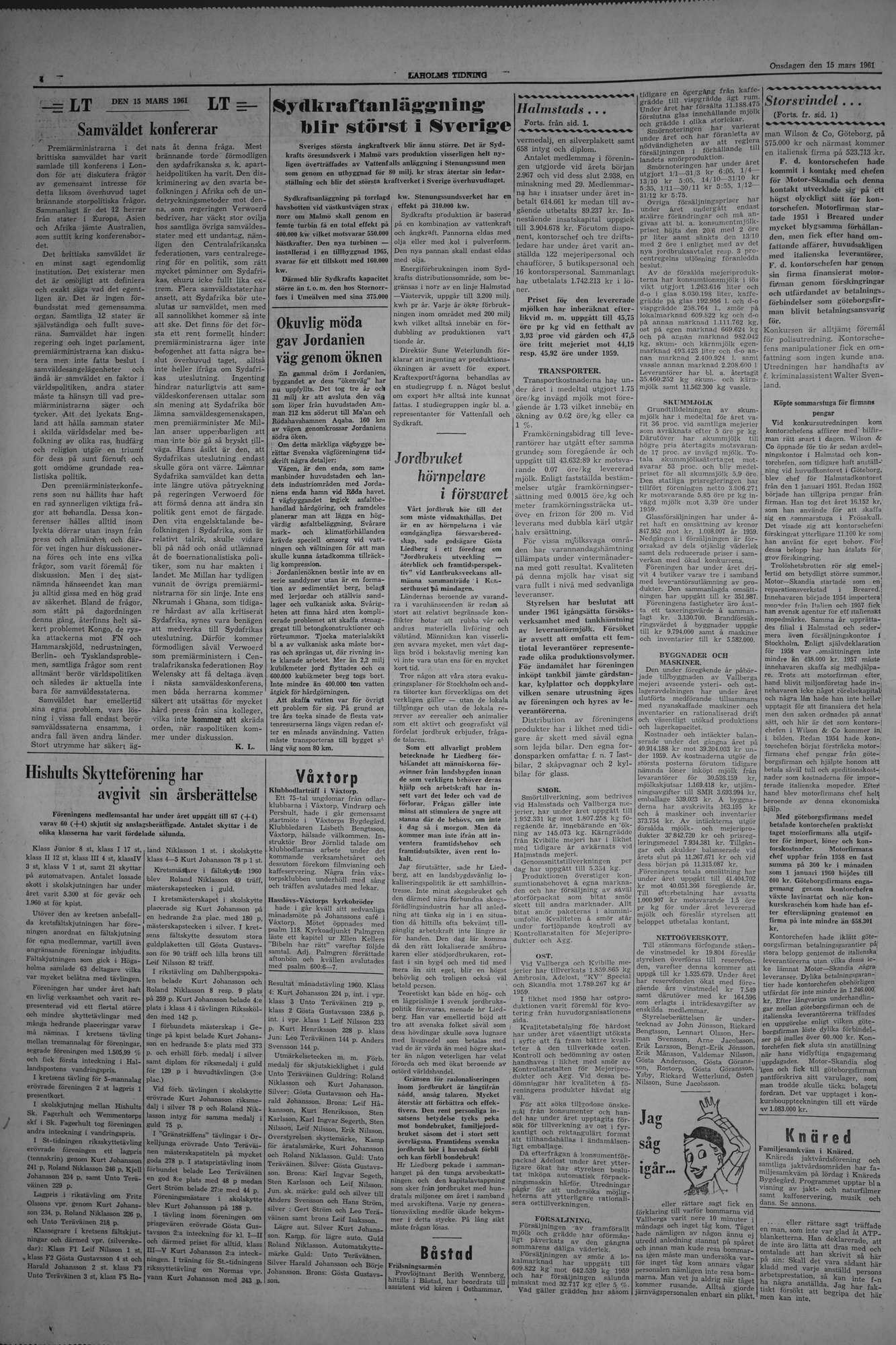 Laholms Tidning Onsdag 15 mars 1961, sida 4