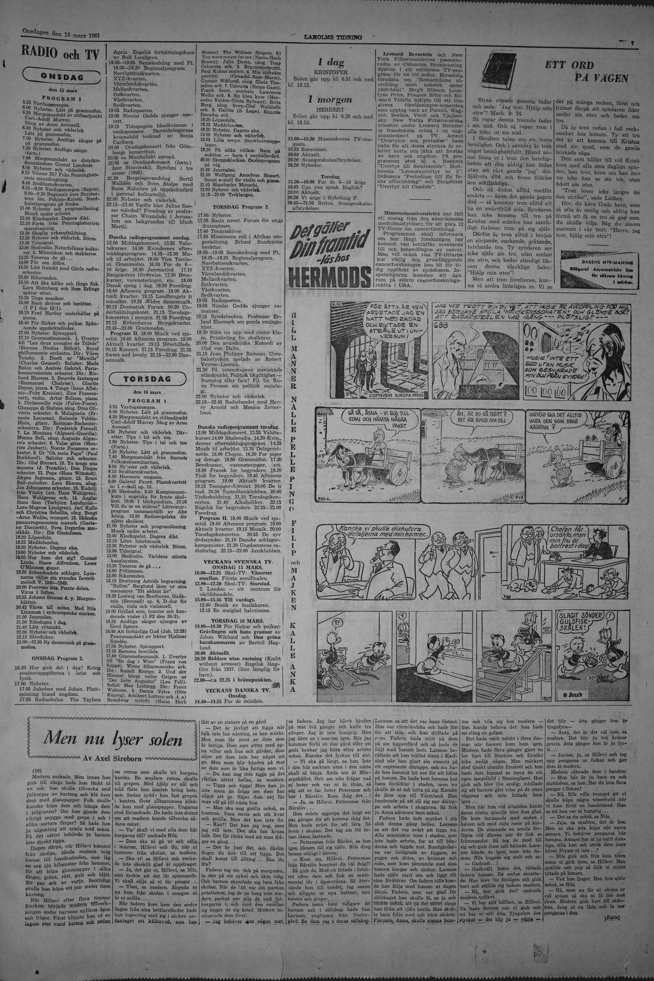 Laholms Tidning Onsdag 15 mars 1961, sida 7