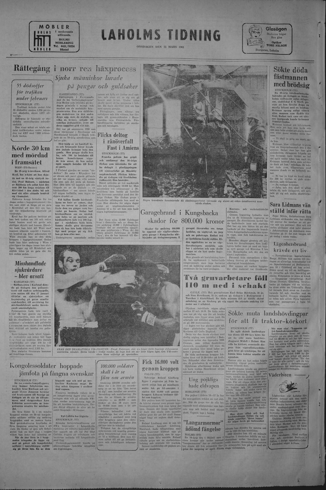 Laholms Tidning Onsdag 15 mars 1961, sida 8