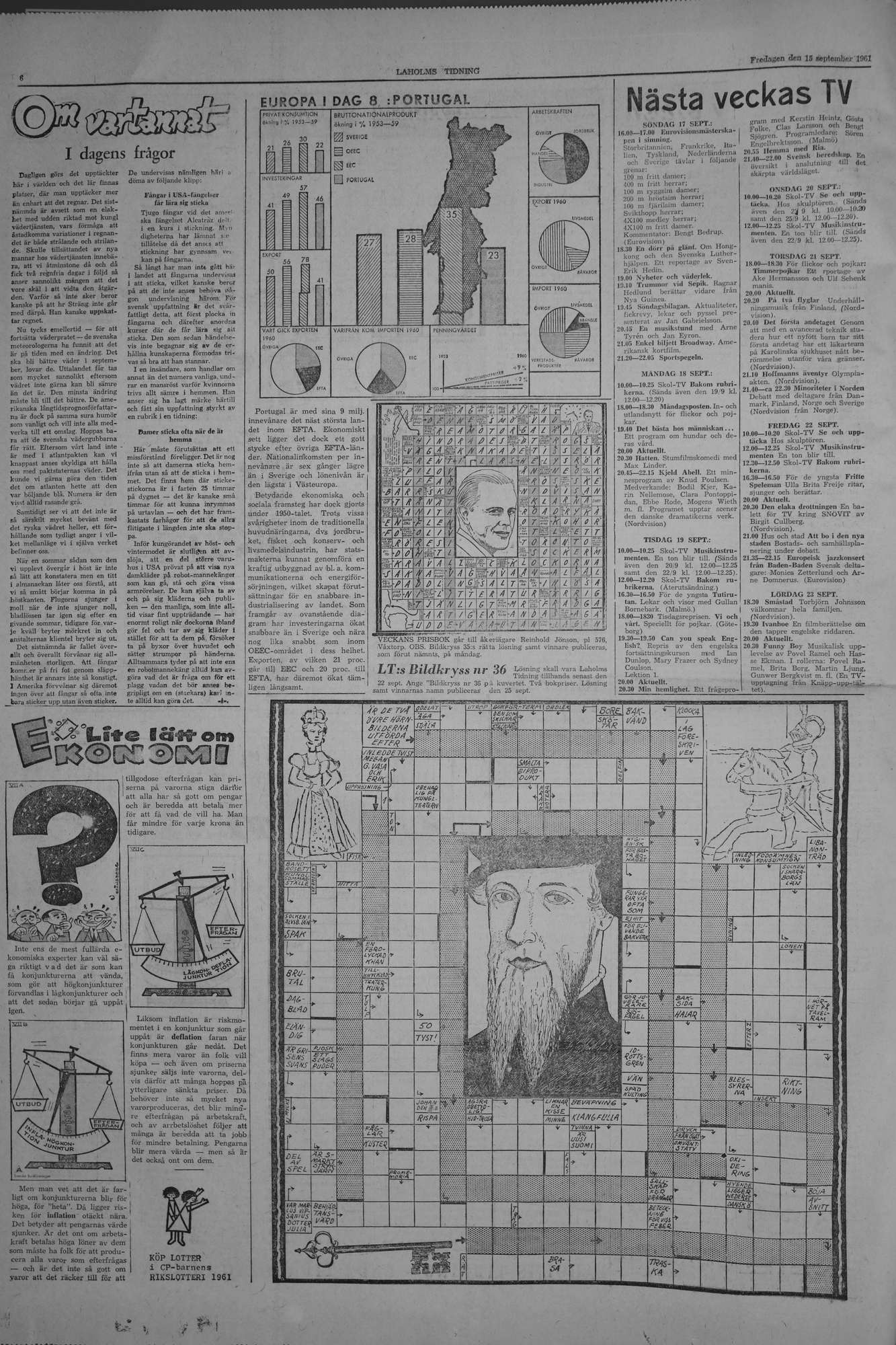 Laholms Tidning Fredag 15 september 1961, sida 6