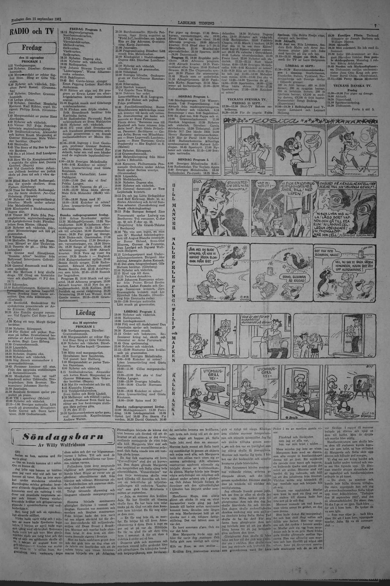 Laholms Tidning Fredag 15 september 1961, sida 7