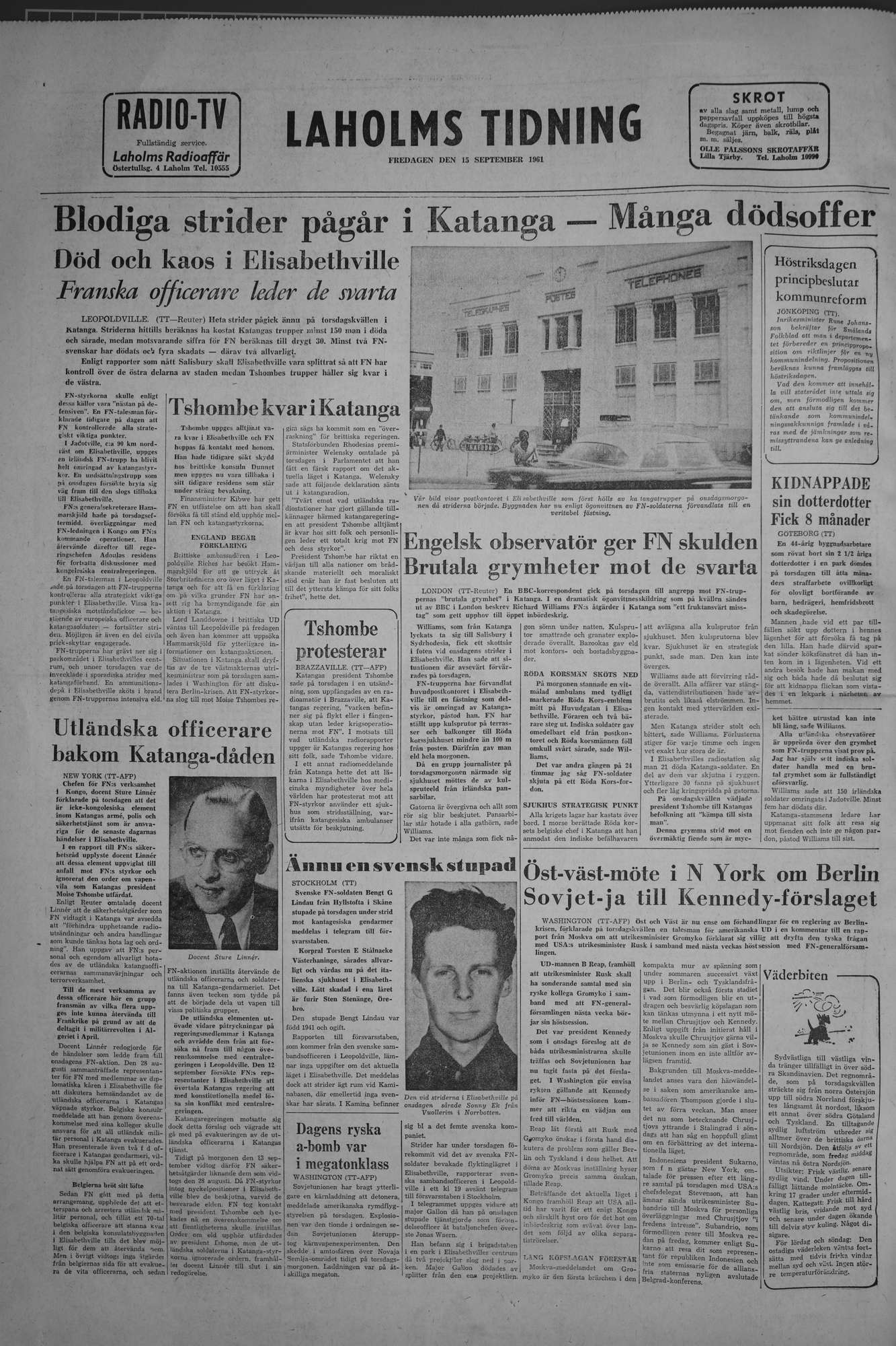 Laholms Tidning Fredag 15 september 1961, sida 8