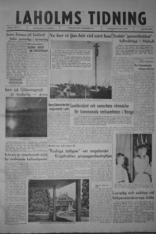Förstasidan, Lördag 16 december 1961