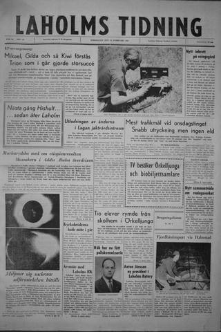 Förstasidan, Torsdag 16 februari 1961