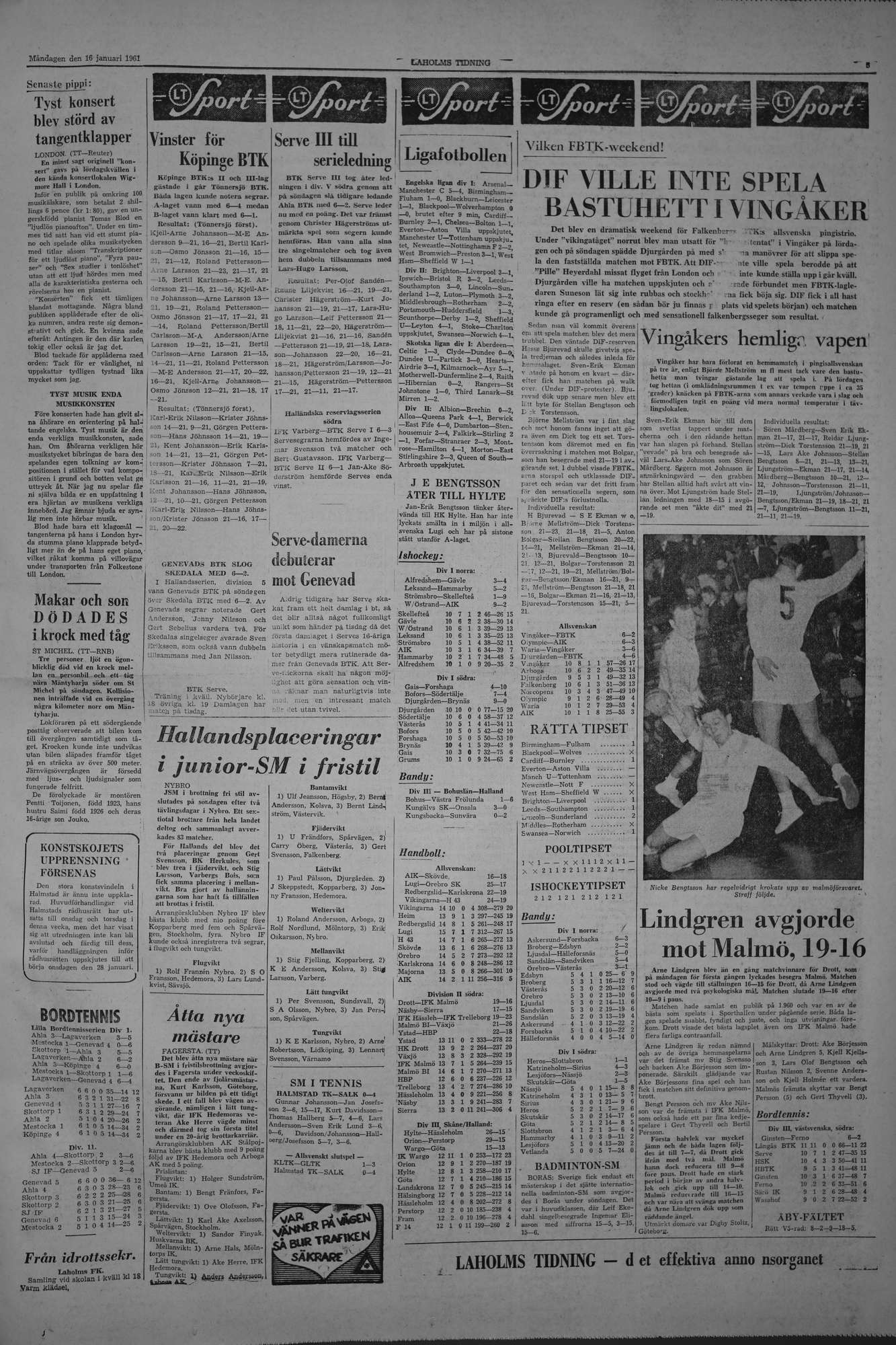 Laholms Tidning Måndag 16 januari 1961, sida 5