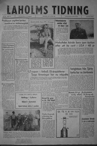 Förstasidan, Tisdag 16 maj 1961