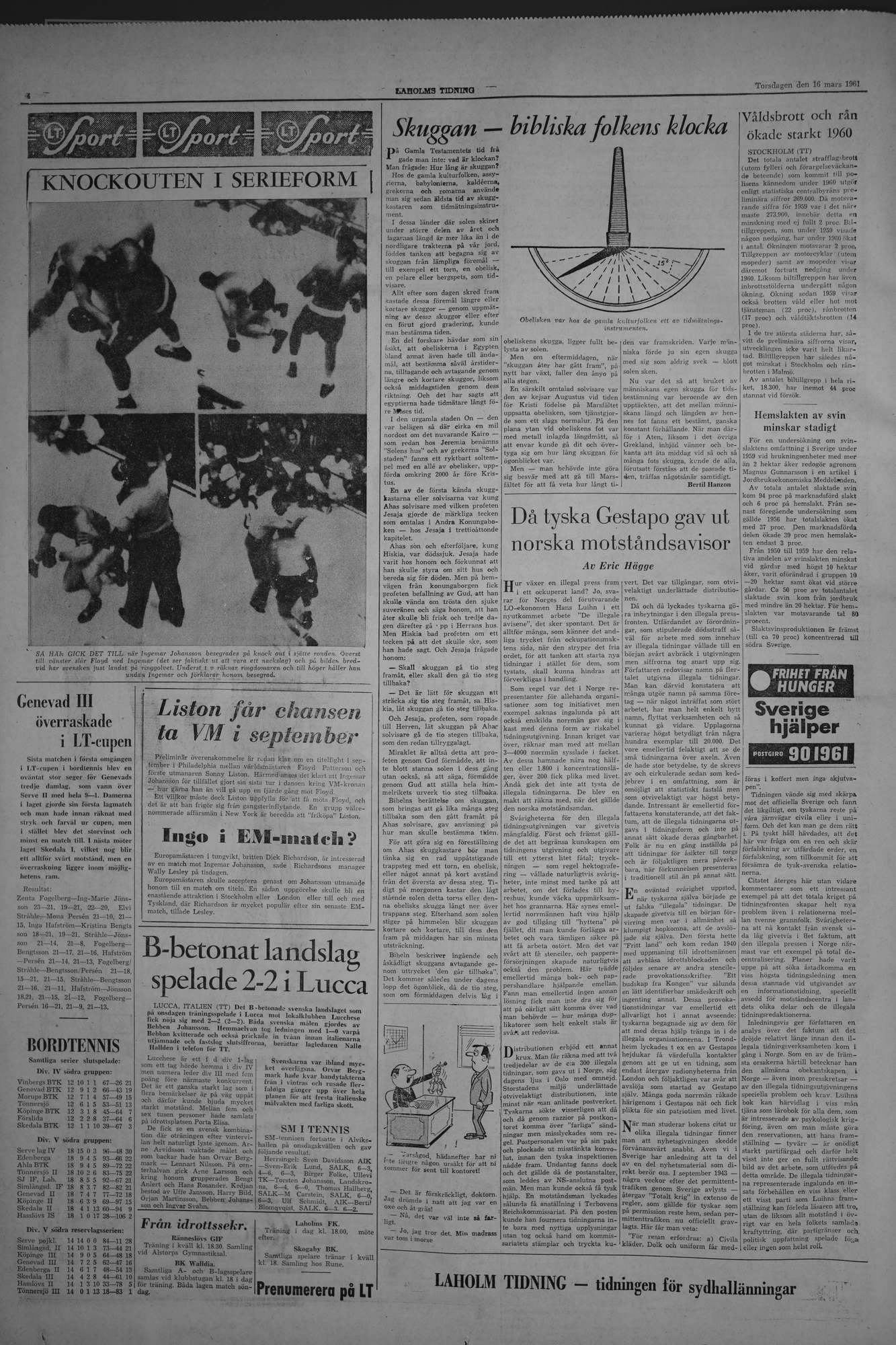 Laholms Tidning Torsdag 16 mars 1961, sida 4