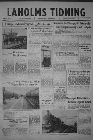 Förstasidan, Torsdag 16 november 1961