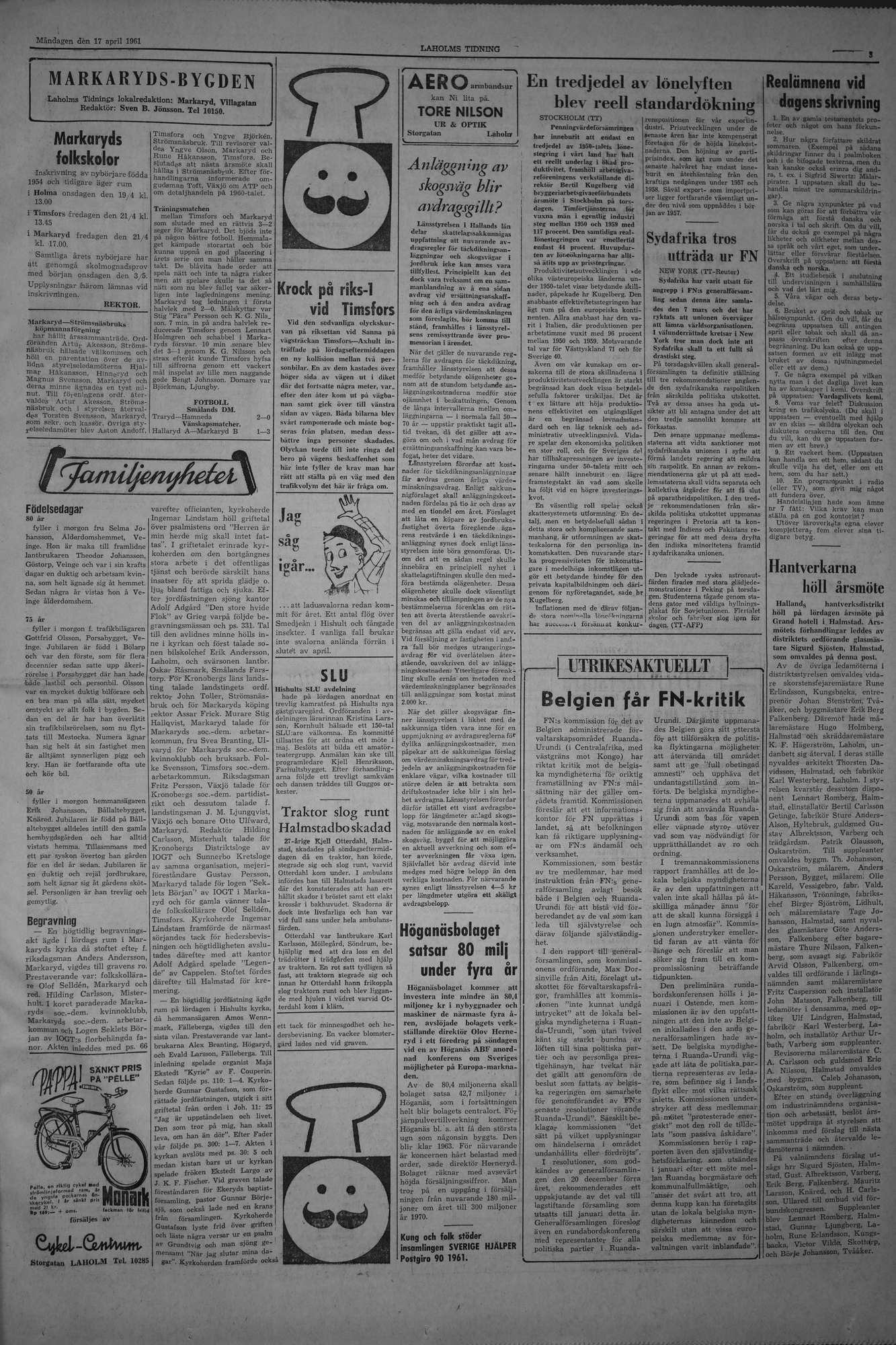 Laholms Tidning Måndag 17 april 1961, sida 3