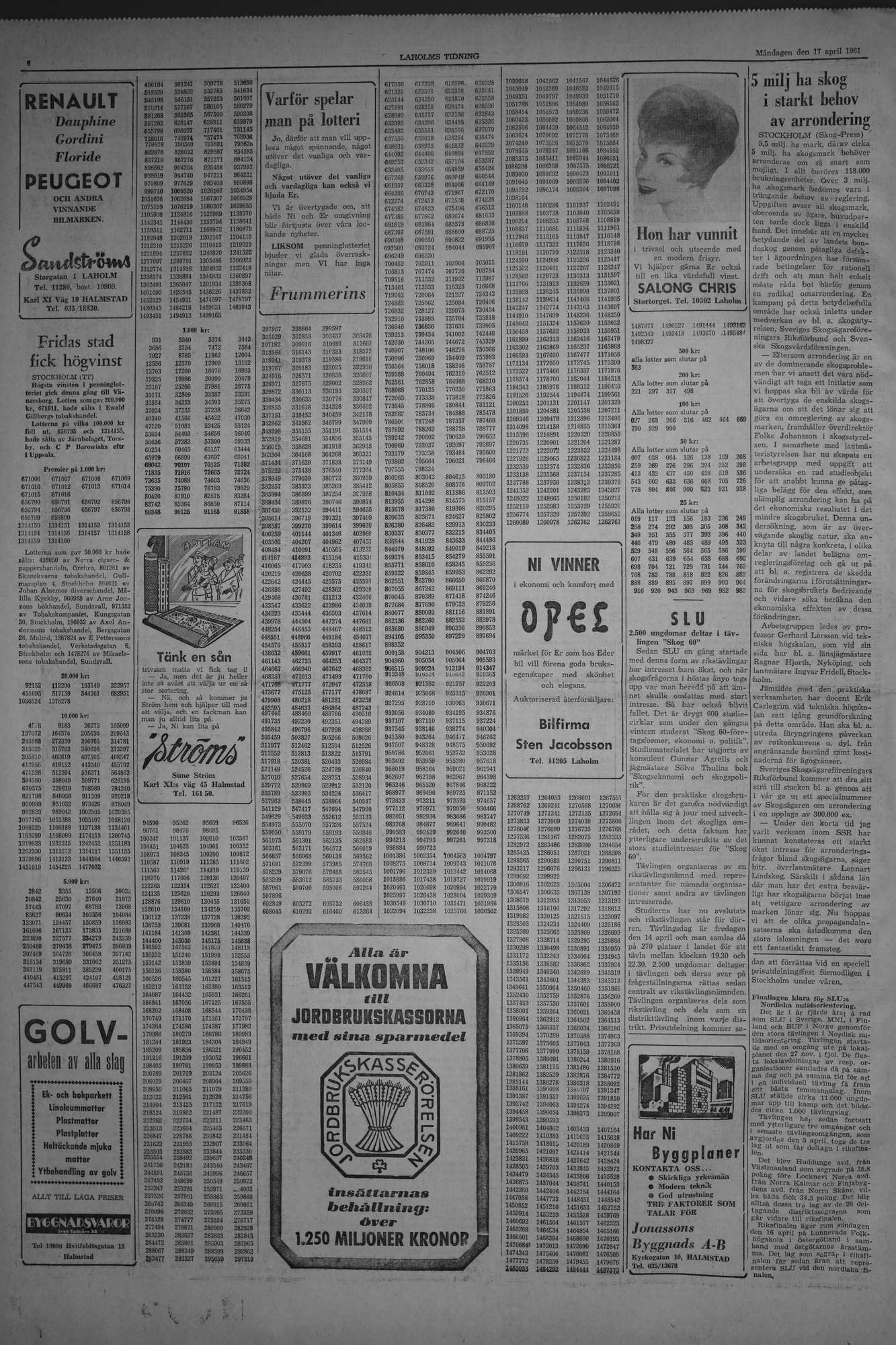 Laholms Tidning Måndag 17 april 1961, sida 6