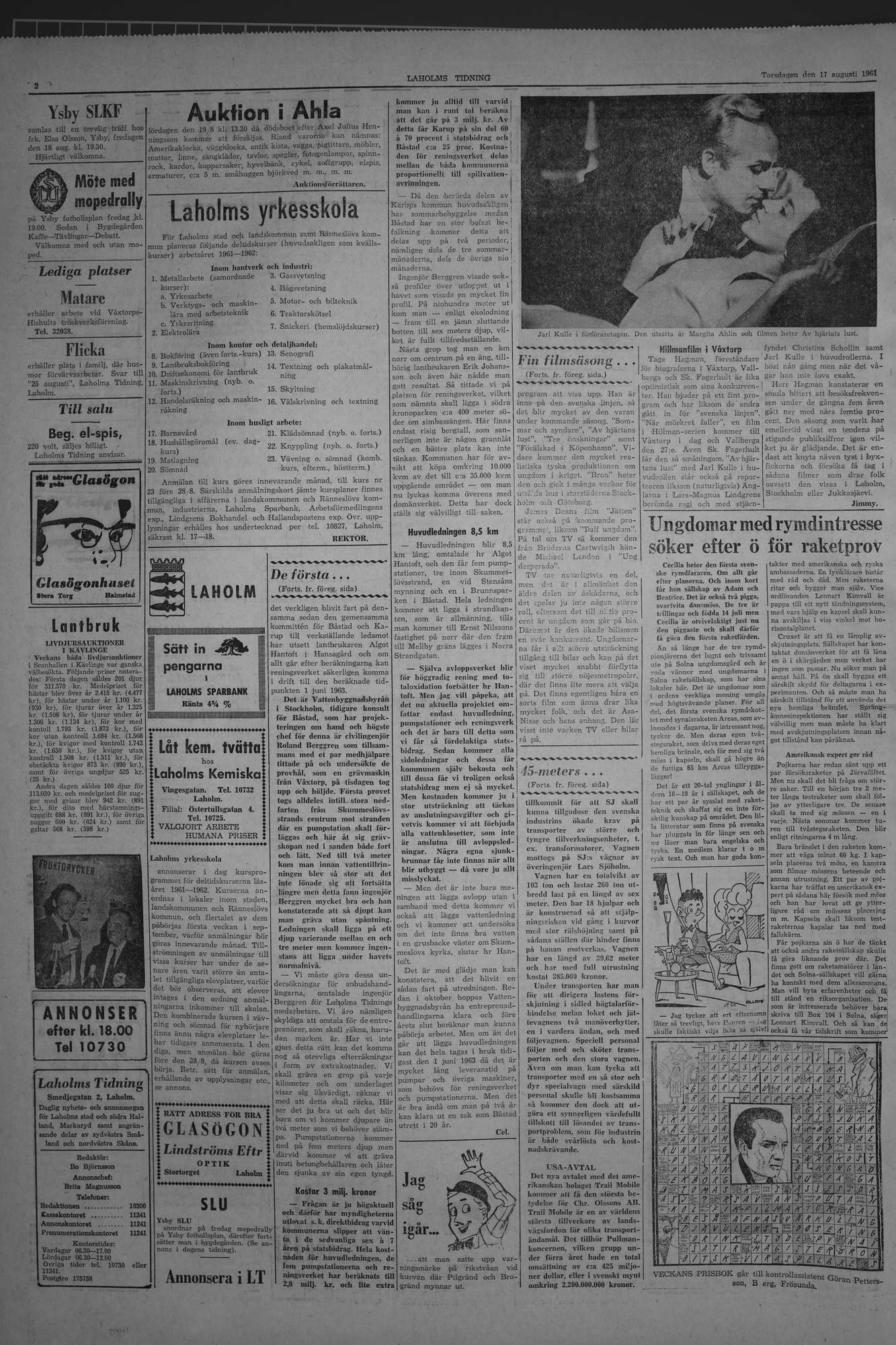 Laholms Tidning Torsdag 17 augusti 1961, sida 2