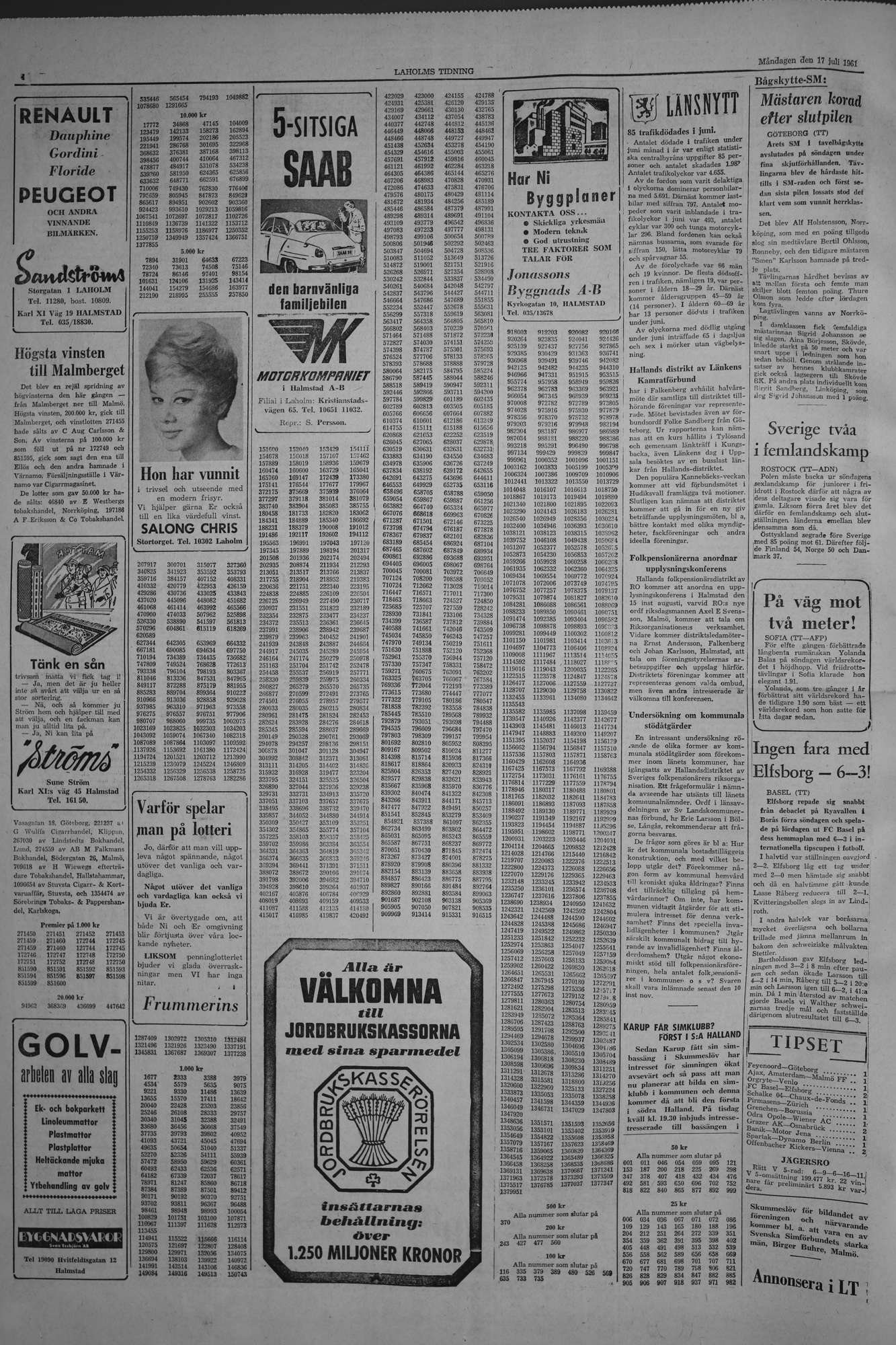 Laholms Tidning Måndag 17 juli 1961, sida 4