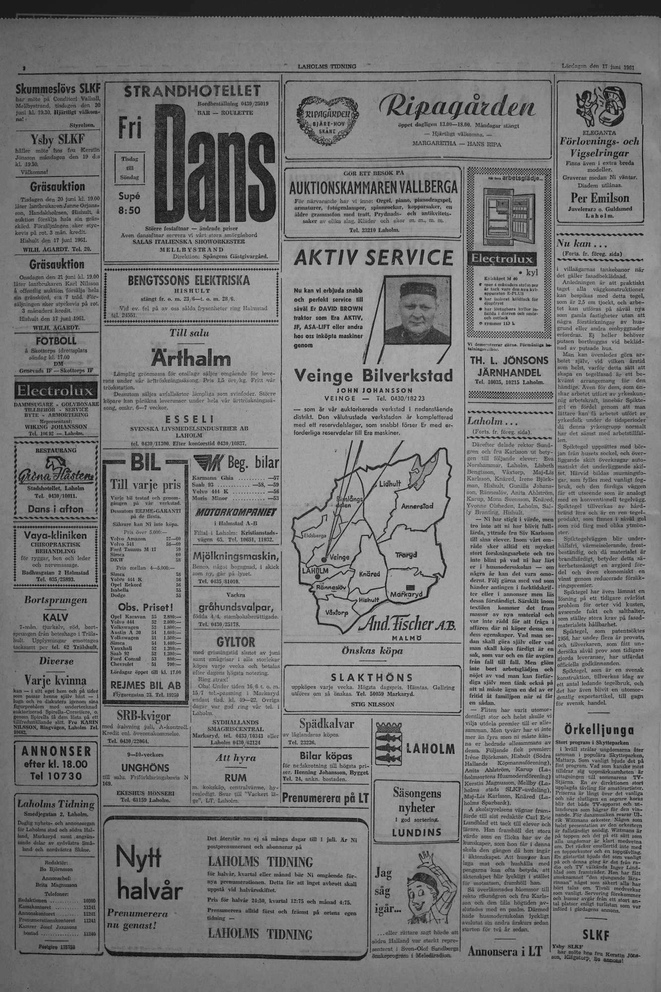 Laholms Tidning Lördag 17 juni 1961, sida 2