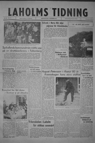 Förstasidan, Fredag 17 november 1961