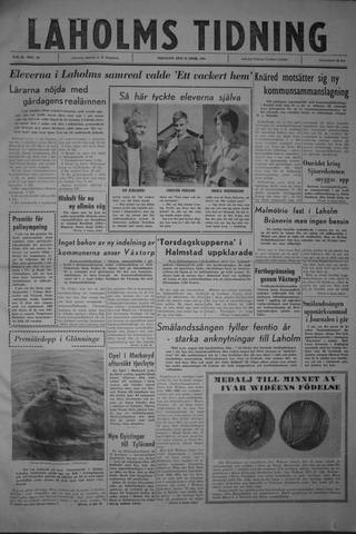 Förstasidan, Tisdag 18 april 1961