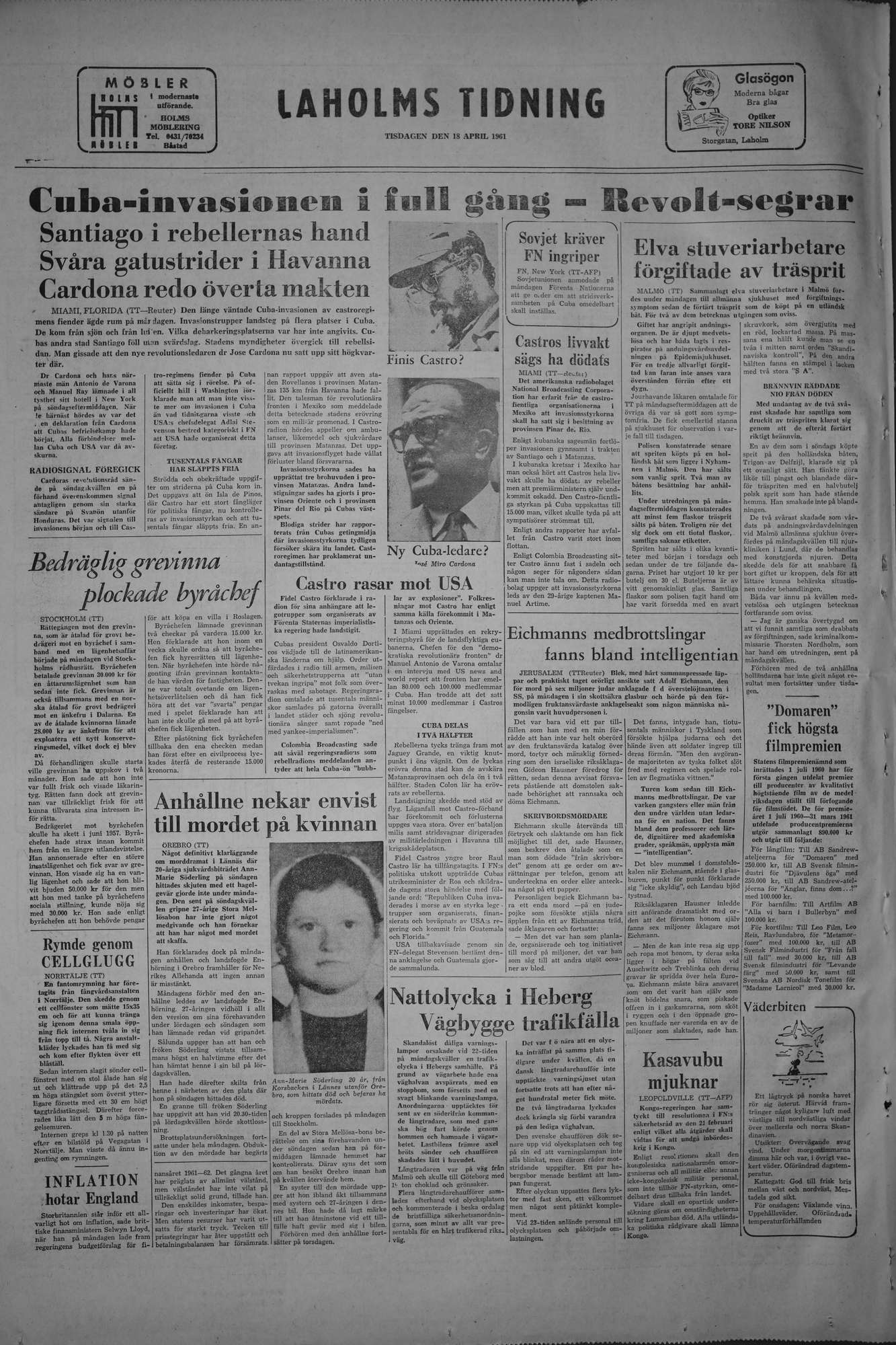 Laholms Tidning Tisdag 18 april 1961, sida 8