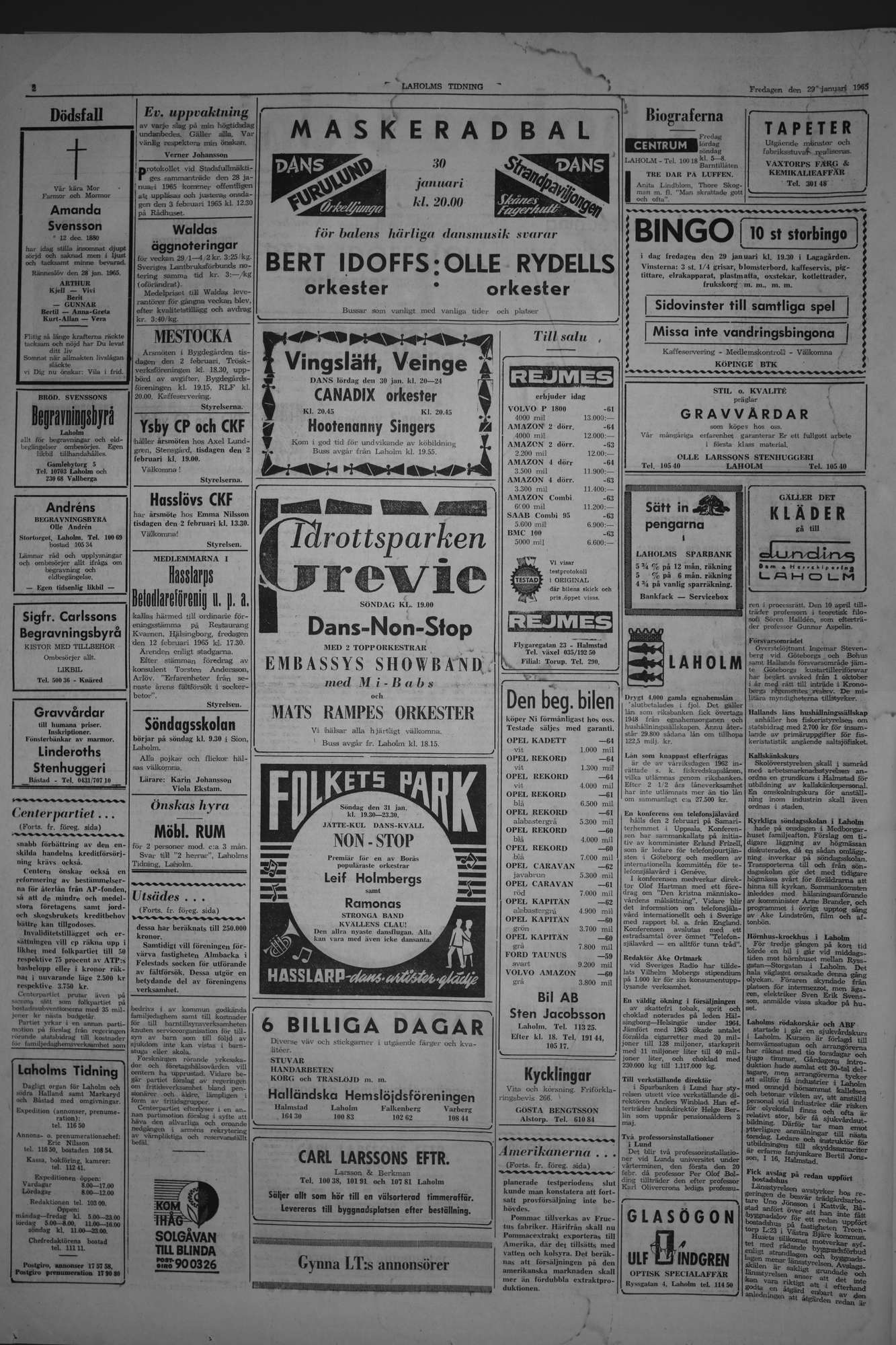 Laholms Tidning Fredag 29 januari 1965, sida 2