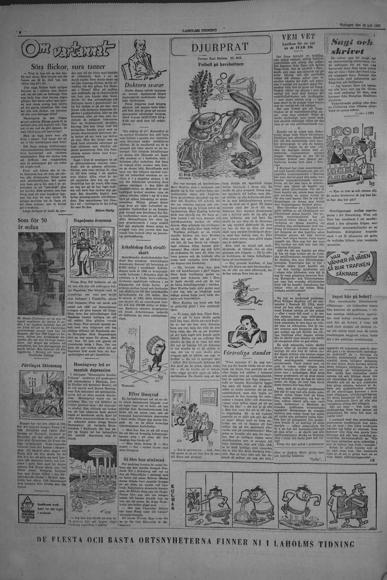 Laholms Tidning Tisdag 18 juli 1961, sida 6