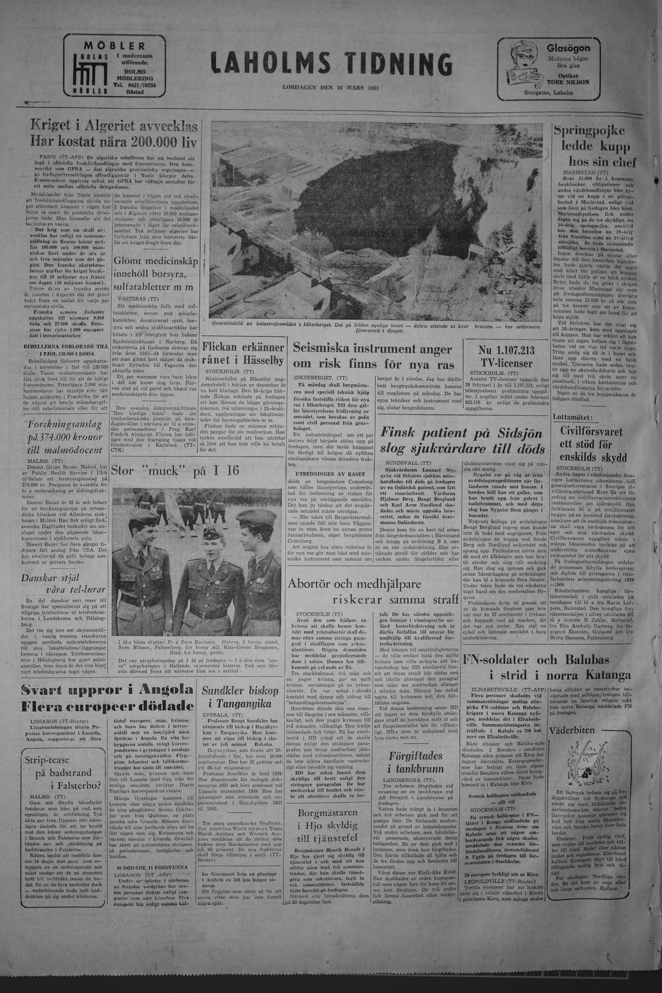 Laholms Tidning Lördag 18 mars 1961, sida 8