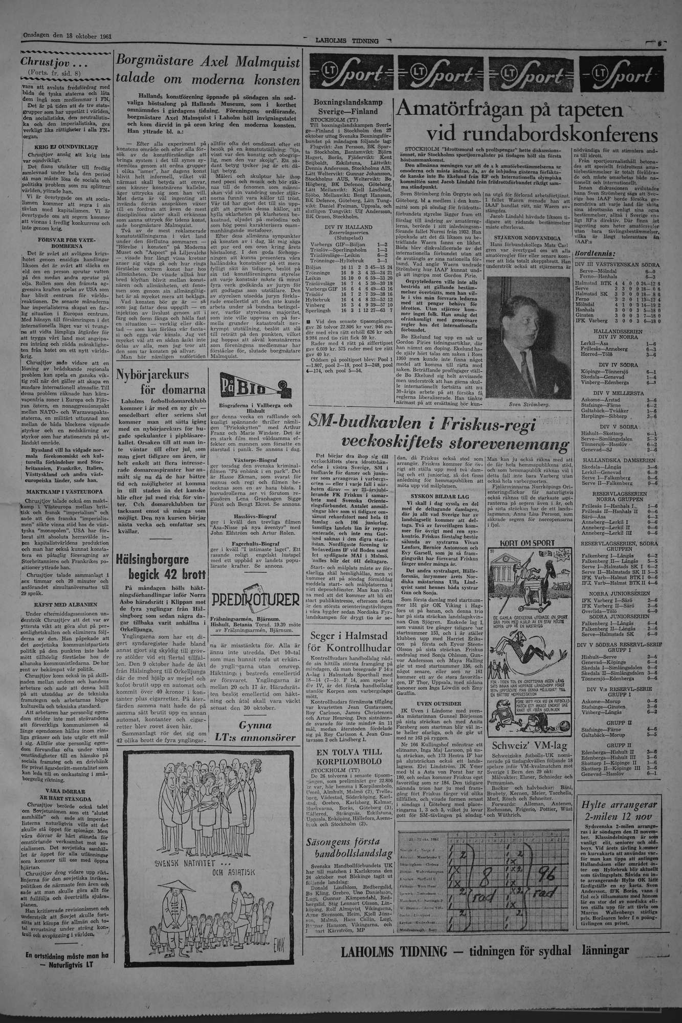 Laholms Tidning Onsdag 18 oktober 1961, sida 5