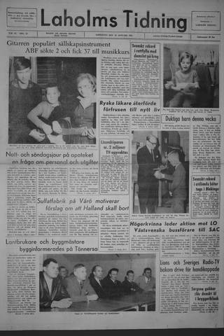 Förstasidan, Lördag 30 januari 1965