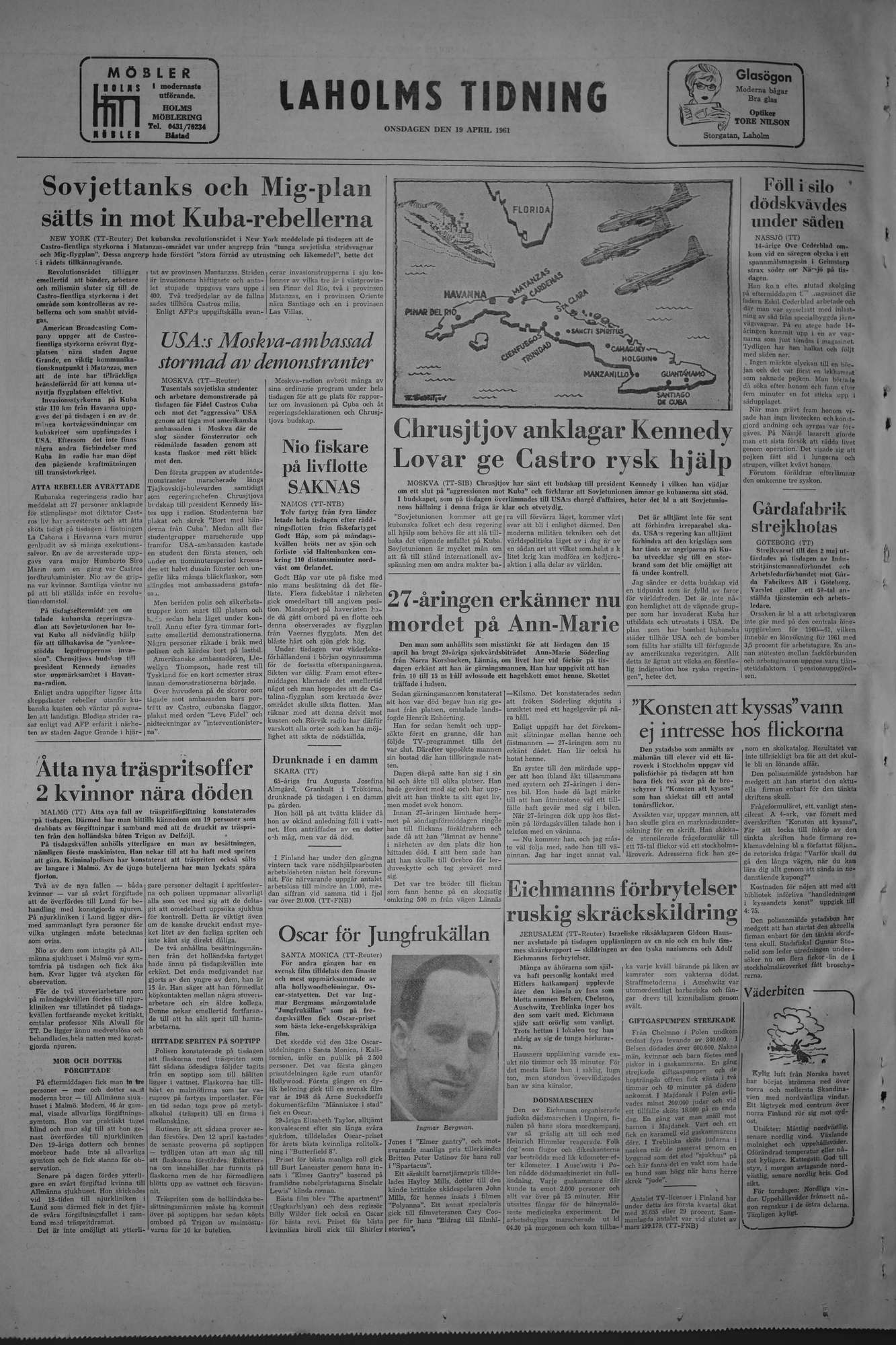 Laholms Tidning Onsdag 19 april 1961, sida 8