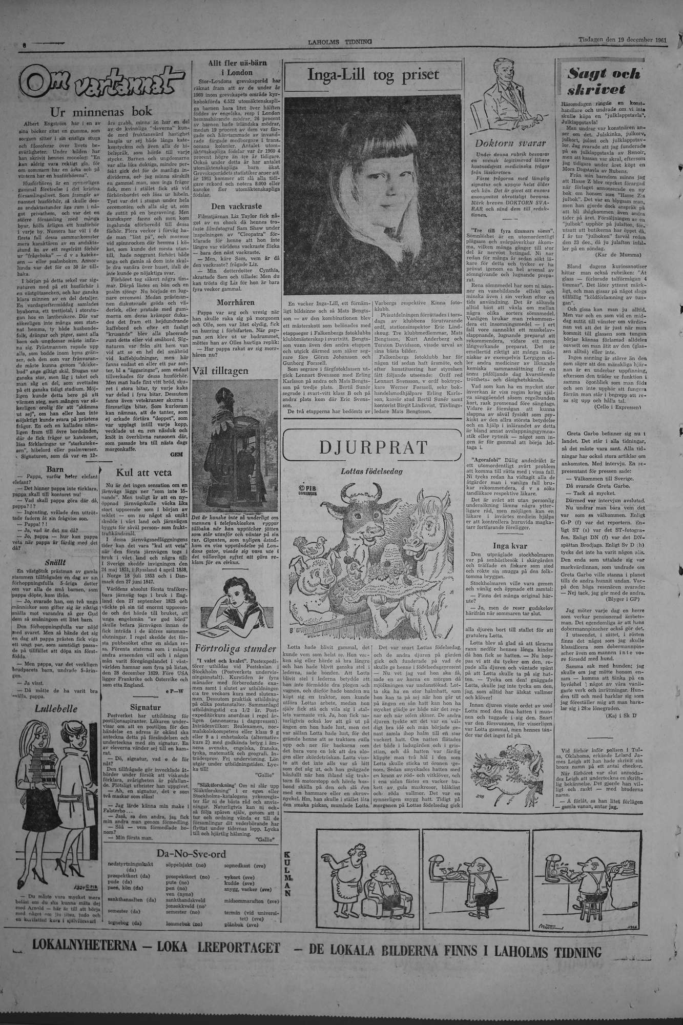 Laholms Tidning Tisdag 19 december 1961, sida 6