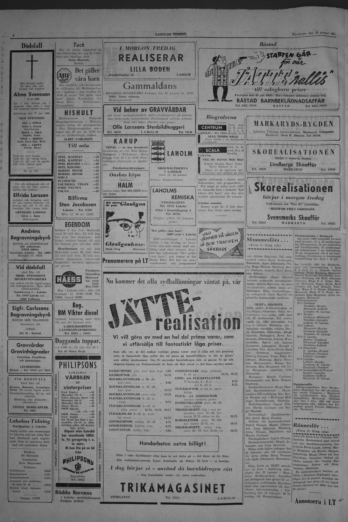Laholms Tidning Torsdag 19 januari 1961, sida 2