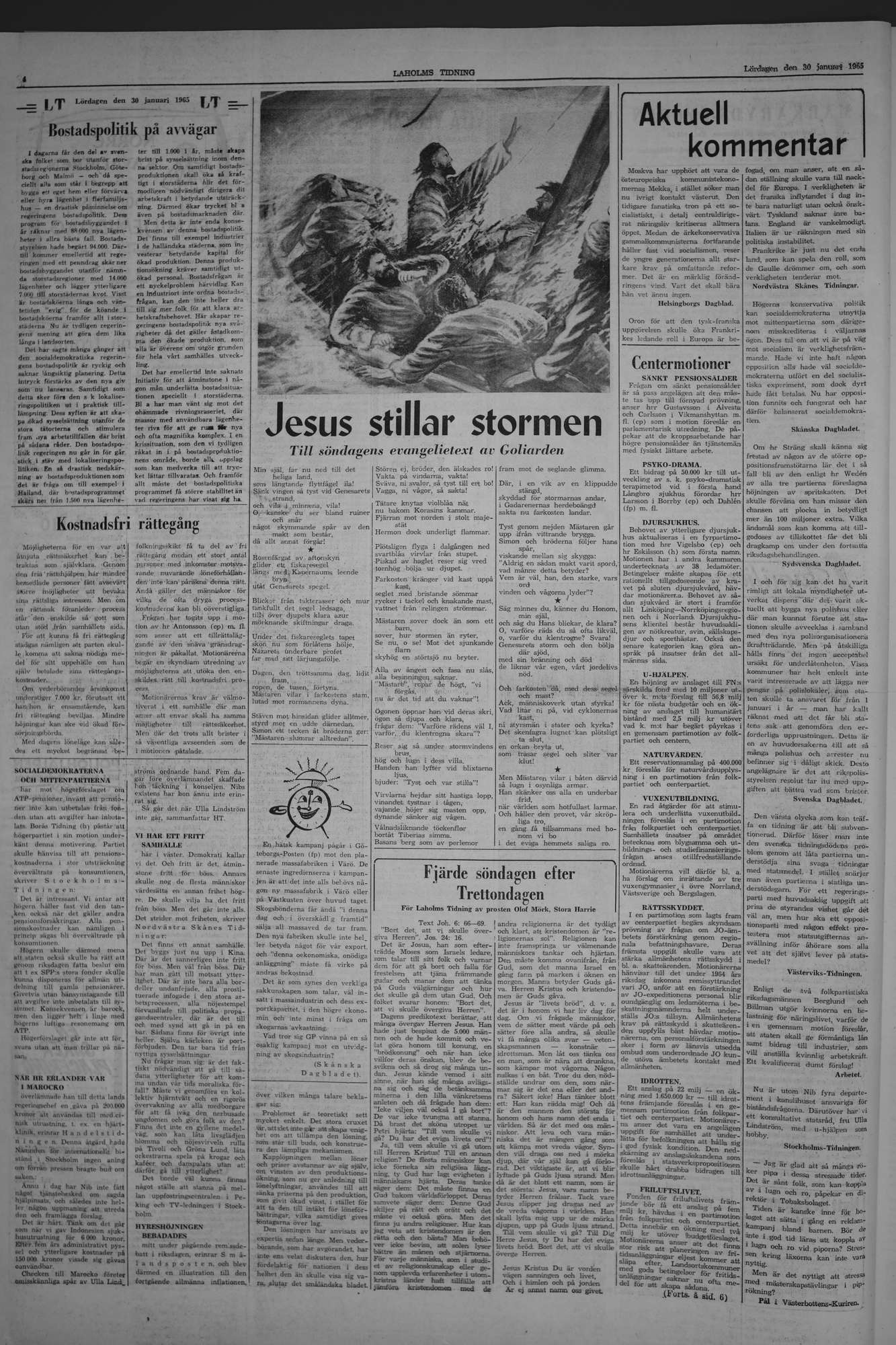 Laholms Tidning Lördag 30 januari 1965, sida 4