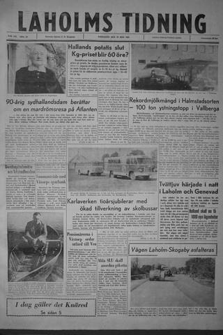 Förstasidan, Fredag 19 maj 1961