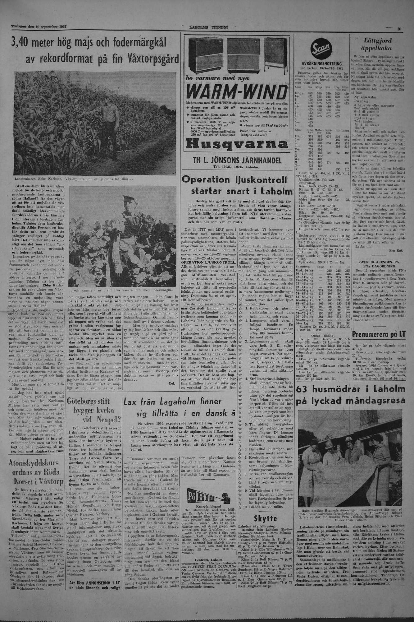 Laholms Tidning Tisdag 19 september 1961, sida 3