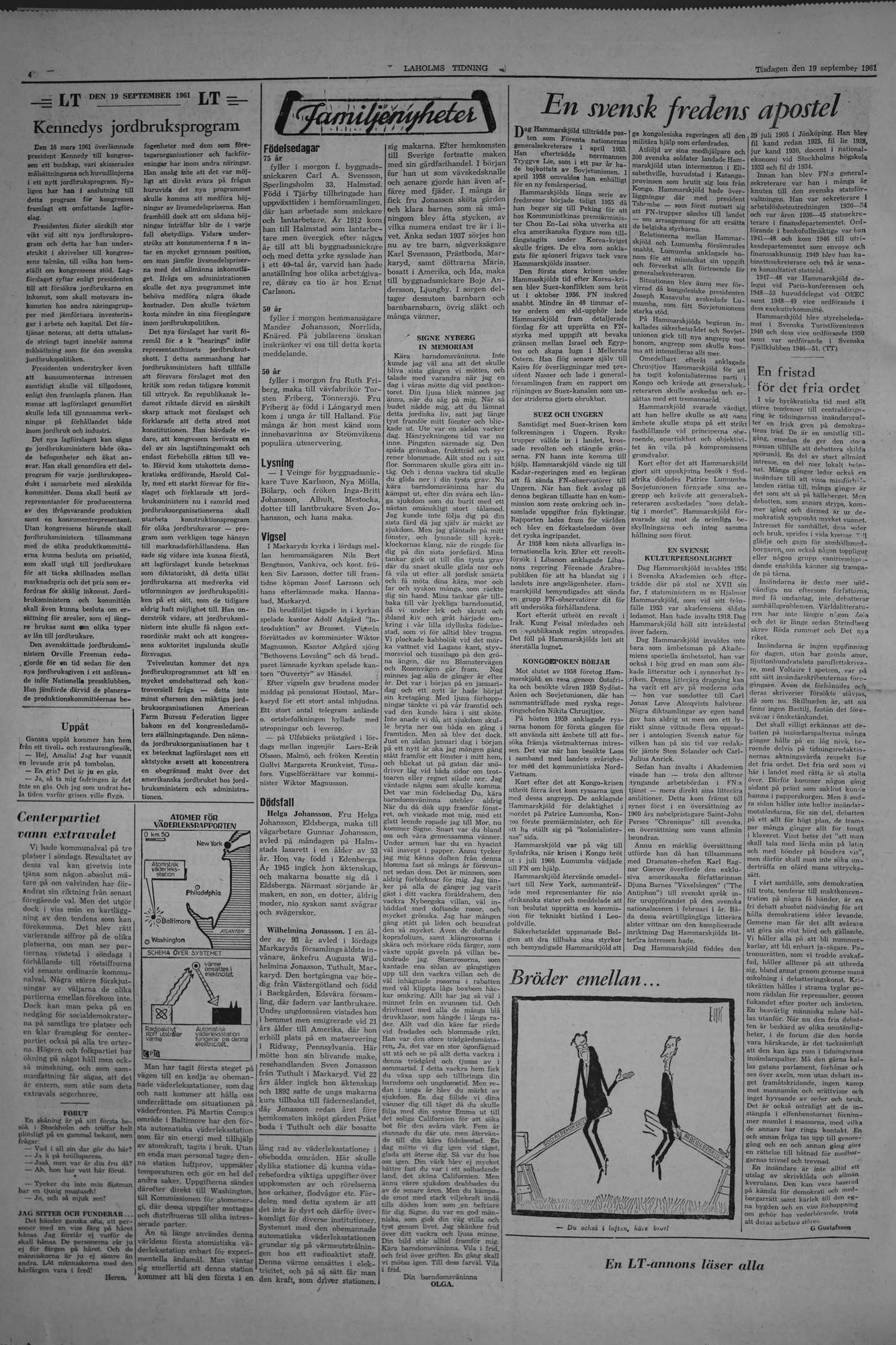 Laholms Tidning Tisdag 19 september 1961, sida 4
