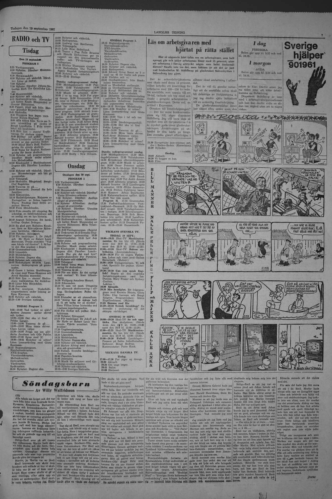 Laholms Tidning Tisdag 19 september 1961, sida 7