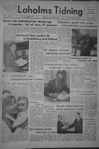 Förstasidan, Lördag 2 januari 1965
