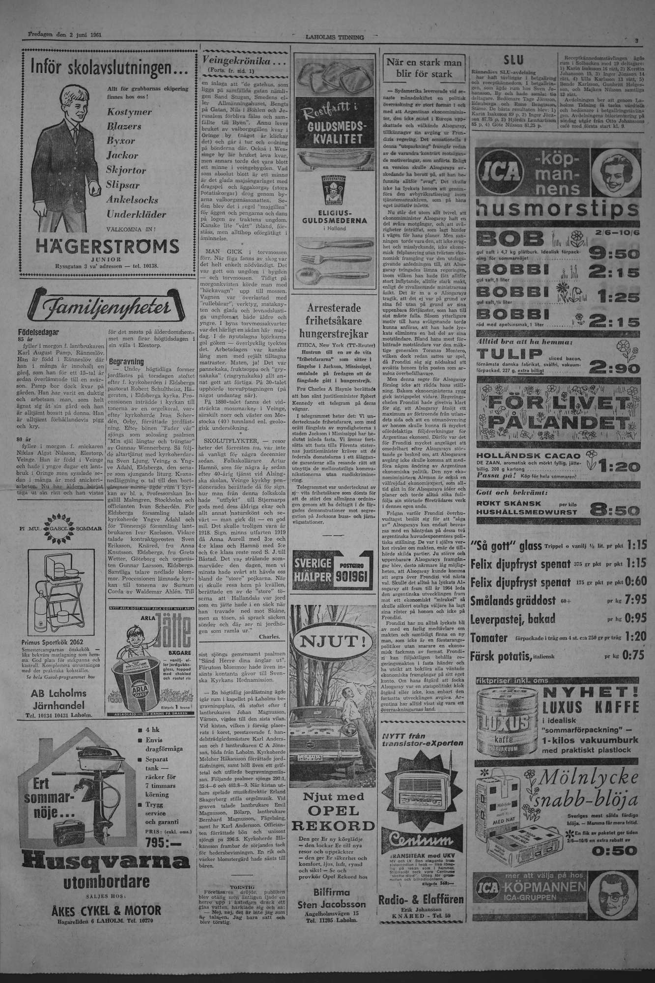 Laholms Tidning Fredag 2 juni 1961, sida 3