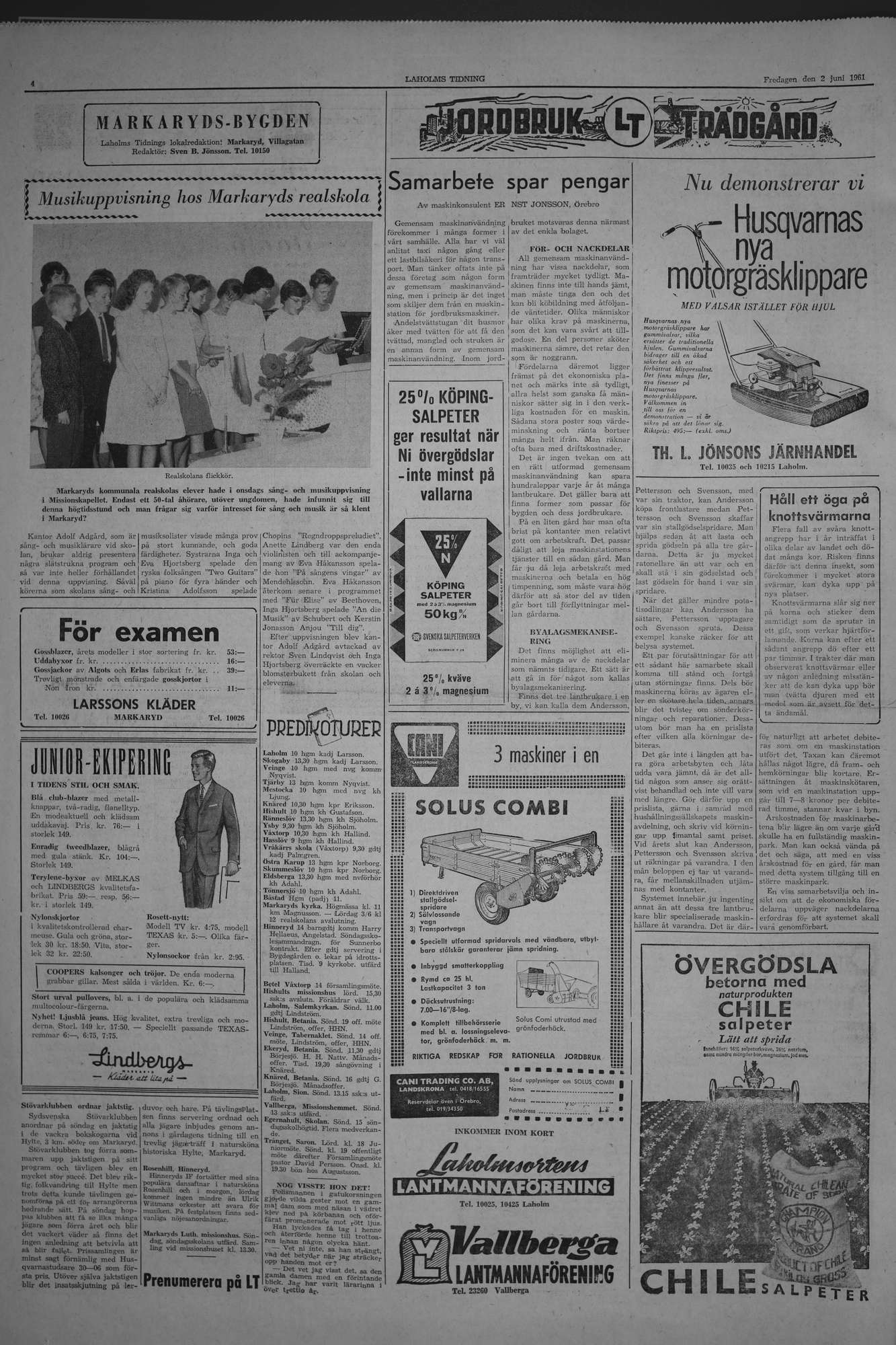 Laholms Tidning Fredag 2 juni 1961, sida 4