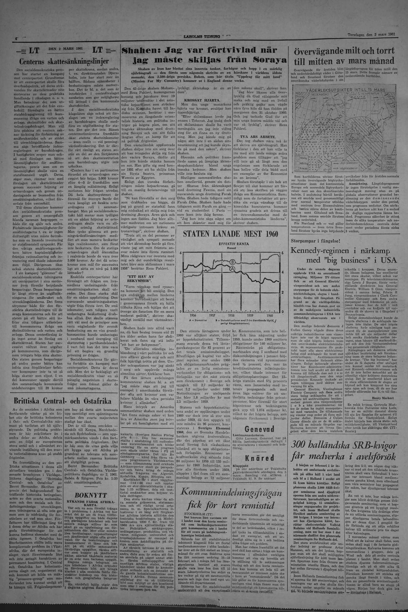Laholms Tidning Torsdag 2 mars 1961, sida 4