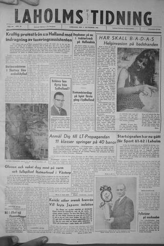 Förstasidan, Lördag 2 september 1961