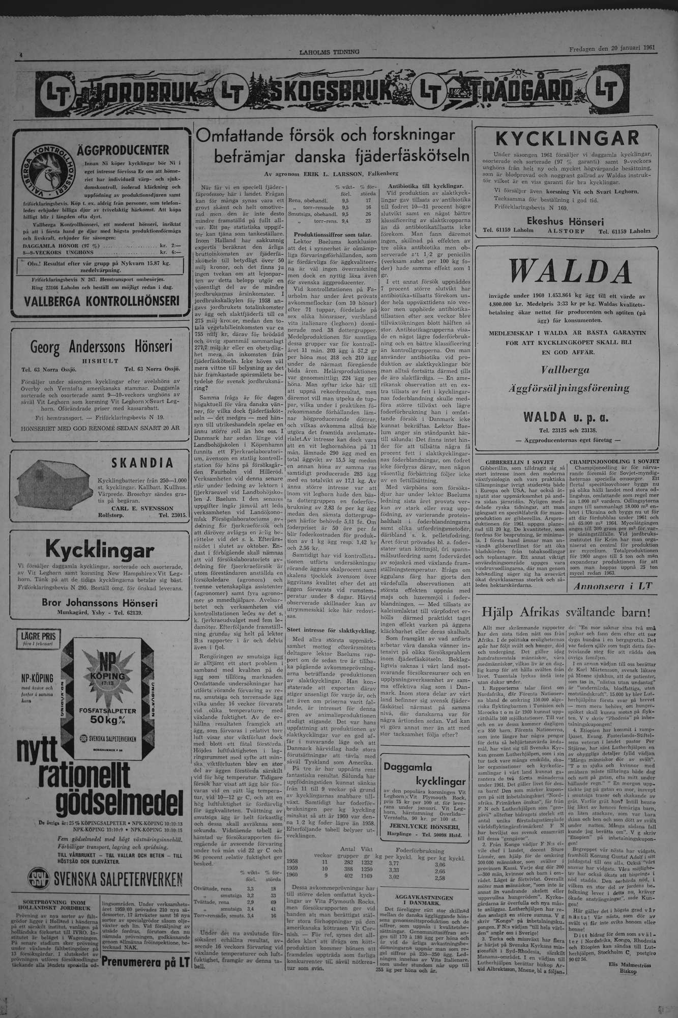 Laholms Tidning Fredag 20 januari 1961, sida 4