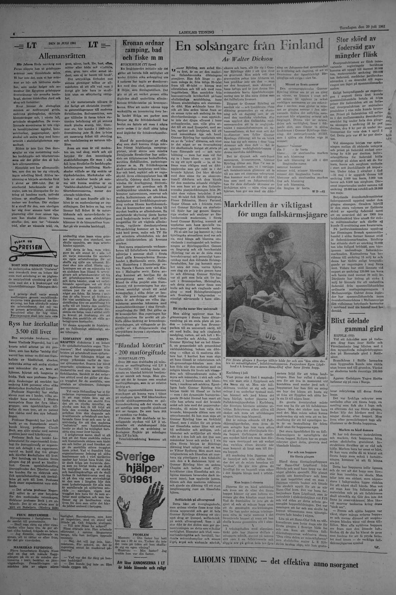 Laholms Tidning Torsdag 20 juli 1961, sida 4